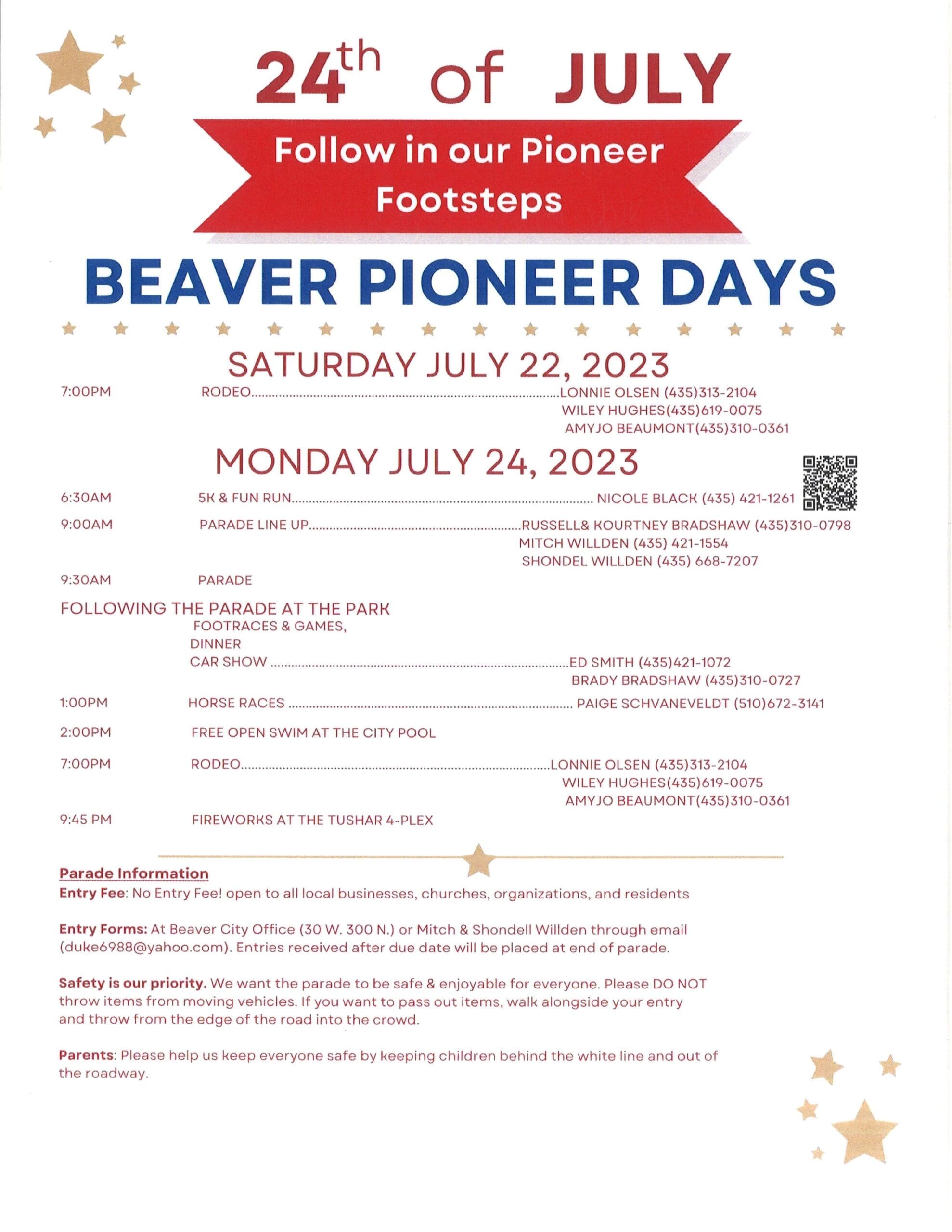 PIONEER DAY CELEBRATION JULY 24TH Beaver City